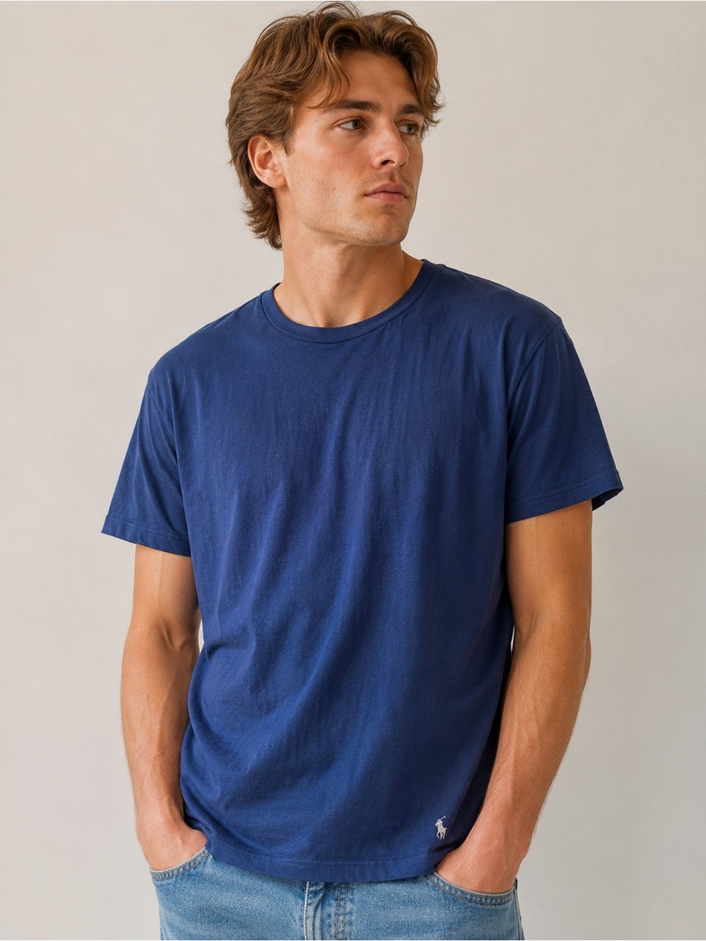 Polo Ralph Lauren Classic Fit Blue Crew Neck T-Shirt | Size Large